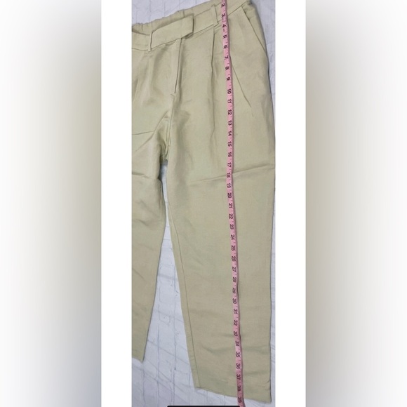 H&M Women’s Pale Green Linen Blend Ankle Length Pleated Dress Pants Size 10 NEW - Picture 8 of 15